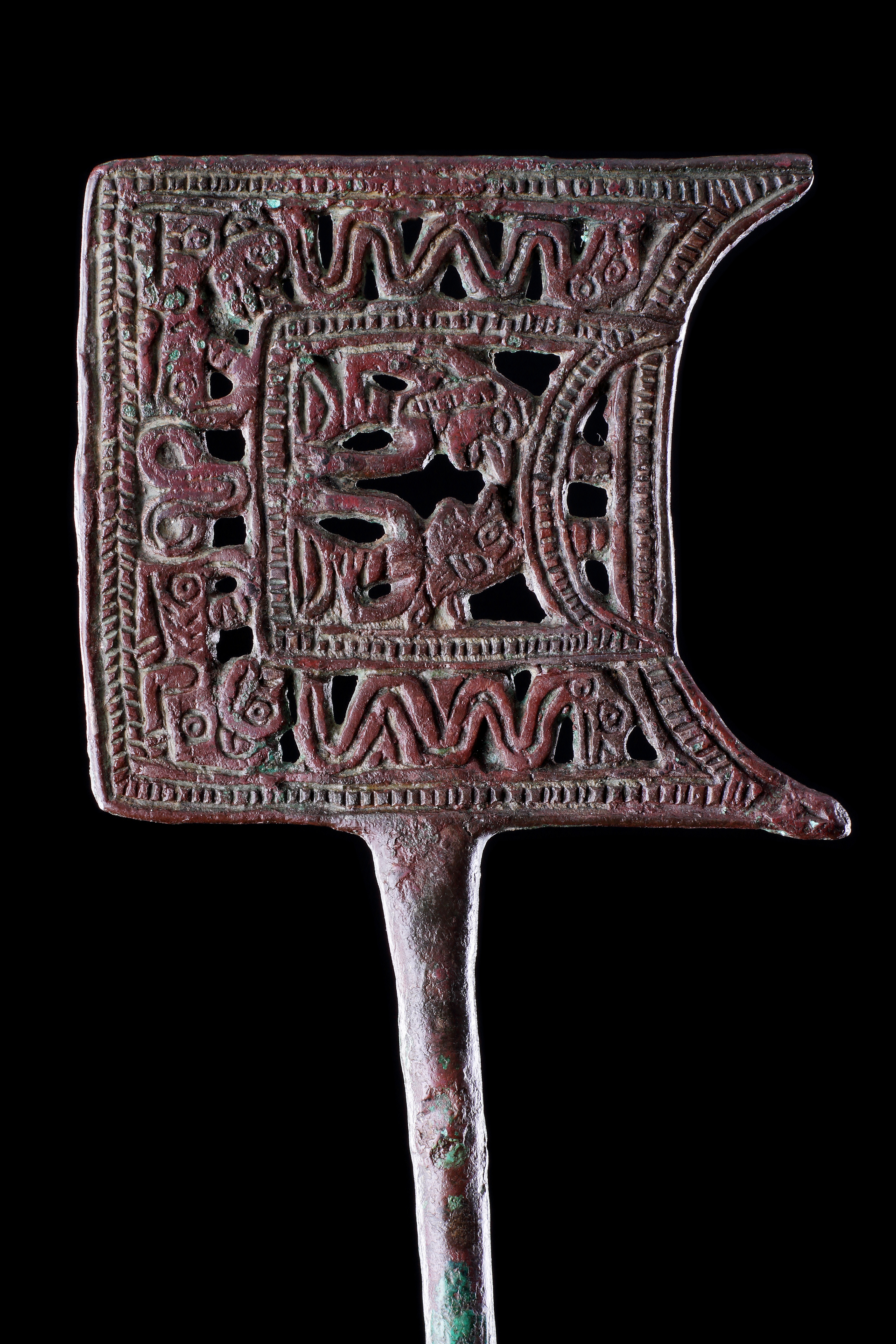 An Openwork Copper Alloy Garment Pin 